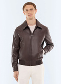 Blouson en cuir d'agneau - M3LRED-GL01-G018
