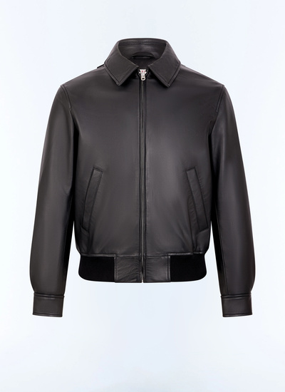 Blouson en cuir noir homme matière principale: 100% cuir d'agneaudoublure corps: 100% polyesterdoublure manches: 100% polyesterdoublure poches: 100% cotonbord-côte: 50% polyester, 46% coton, 4% elasthanne Fursac - M3LRED-GL01-B020