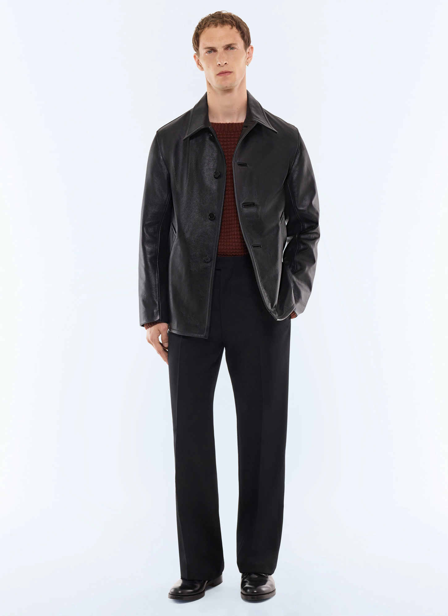 Blouson en cuir noir homme Fursac - M3LOLA-LL07-B020