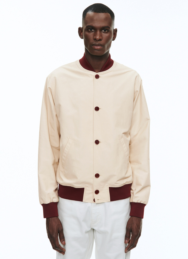 Blouson homme beige coton et polyamide Fursac - 23EM3BASE-VM03/08