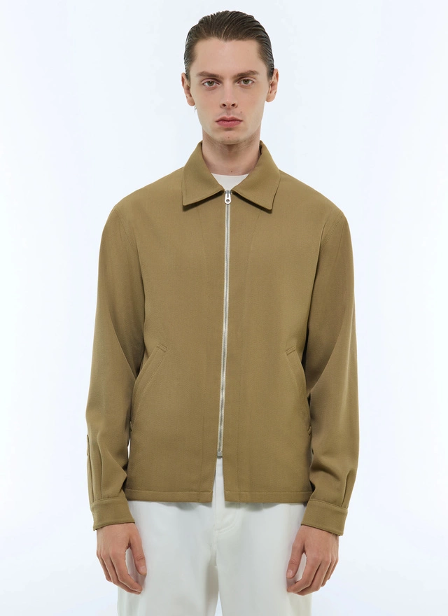 Blouson homme beige twill cavalry de coton certifié Fursac - M3FEAS-EM01-A006