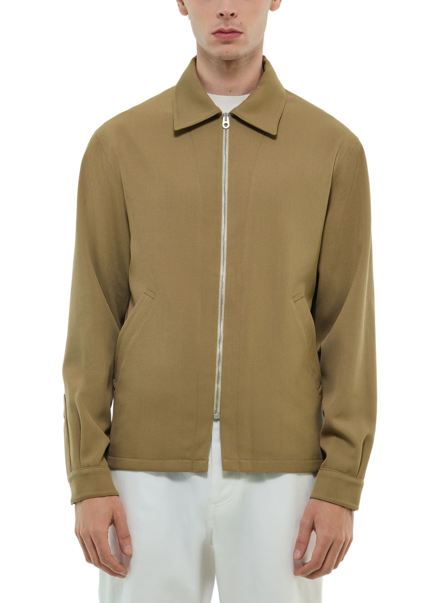 Blouson homme beige twill cavalry de coton certifié Fursac - M3FEAS-EM01-A006