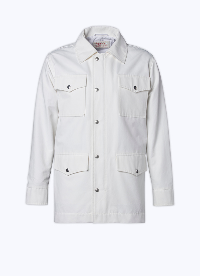 Blouson blanc homme toile de polycoton Fursac - 23EM3BELO-BM14/01