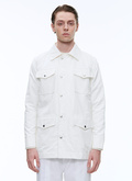 Veste 4 poches blanche en toile de polycoton - 23EM3BELO-BM14/01