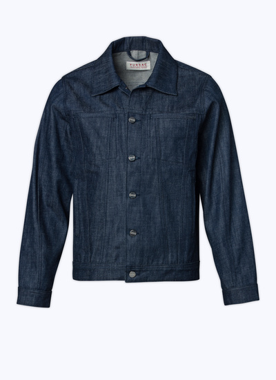 Blouson bleu homme toile de coton denim Fursac - M3AMMA-AX11-33