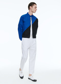 Blouson en toile de coton bleu et noir - 23EM3BCOL-BM27/33
