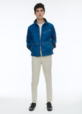 Blouson en toile de coton bleu marine - M3BSKI-BM21-33