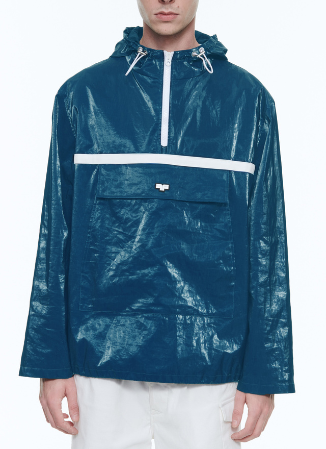 Blouson homme bleu marine toile de lin enduite Fursac - M3DORA-DM06-D032