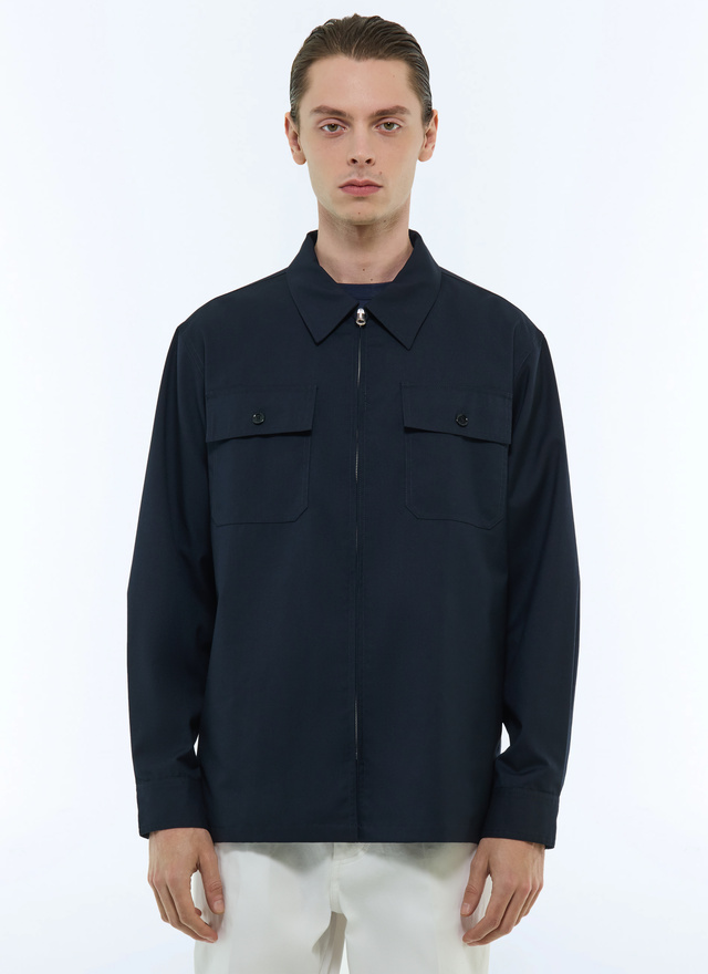 Blouson homme bleu marine twill technique membrané Fursac - M3FLAK-FM10-D030