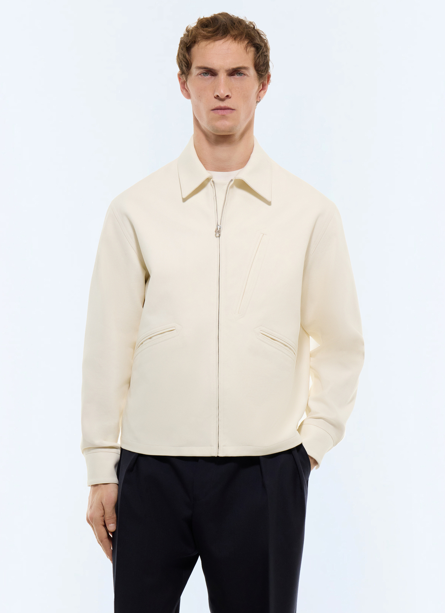 Blouson homme ecru cavalry twill de coton certifié Fursac - M3JPEG-JM10-A002