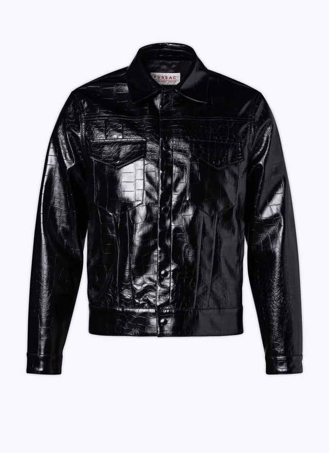 Blouson noir homme vinyl - embossé aligator Fursac - 23EM3BOCO-BM09/20