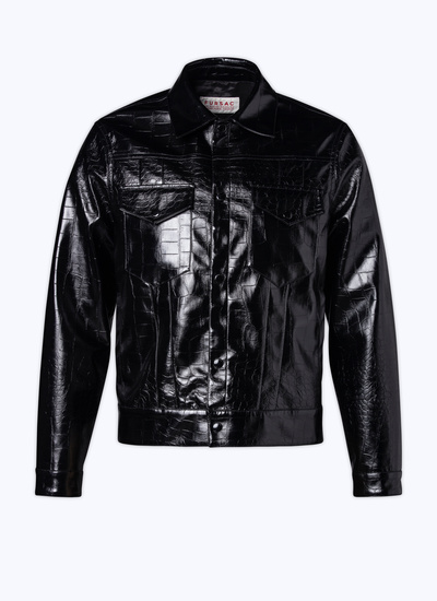 Blouson noir homme vinyl - embossé aligator Fursac - M3BOCO-BM09-20