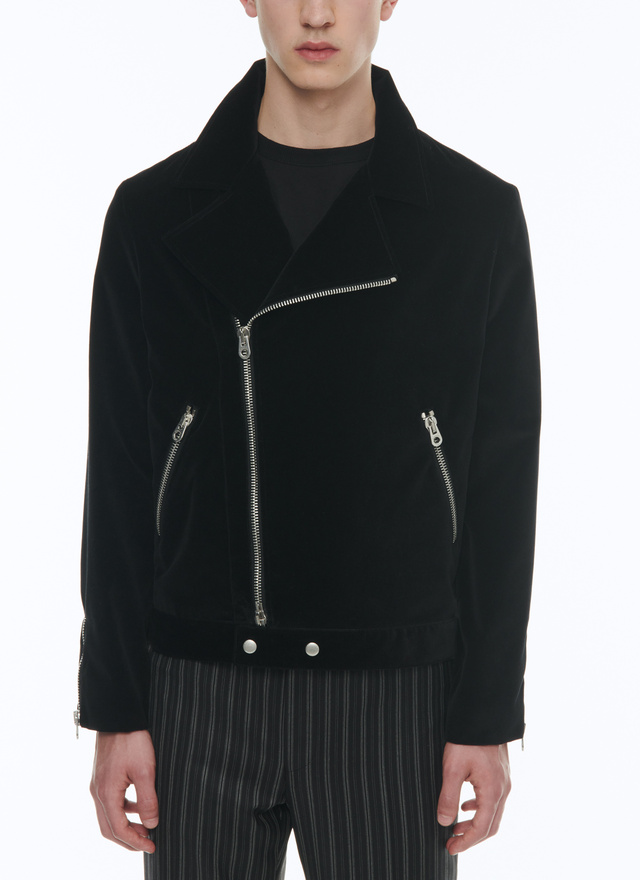 Blouson homme noir velours palatine Fursac - M3CASH-C711-20