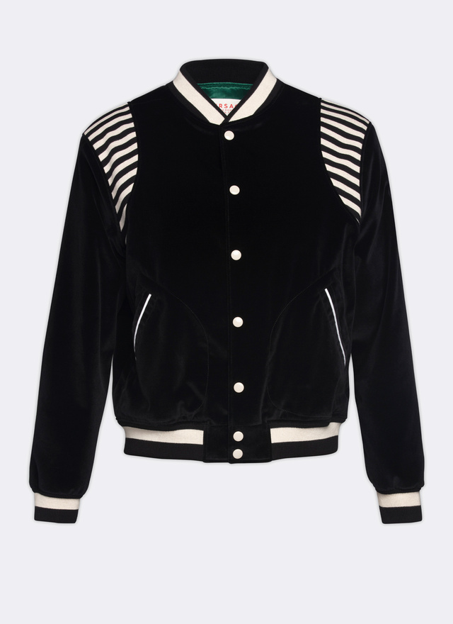 Blouson noir homme velours palatine Fursac - M3VEED-C711-20