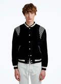 Blouson varsity en velours noir - M3VEED-C711-20