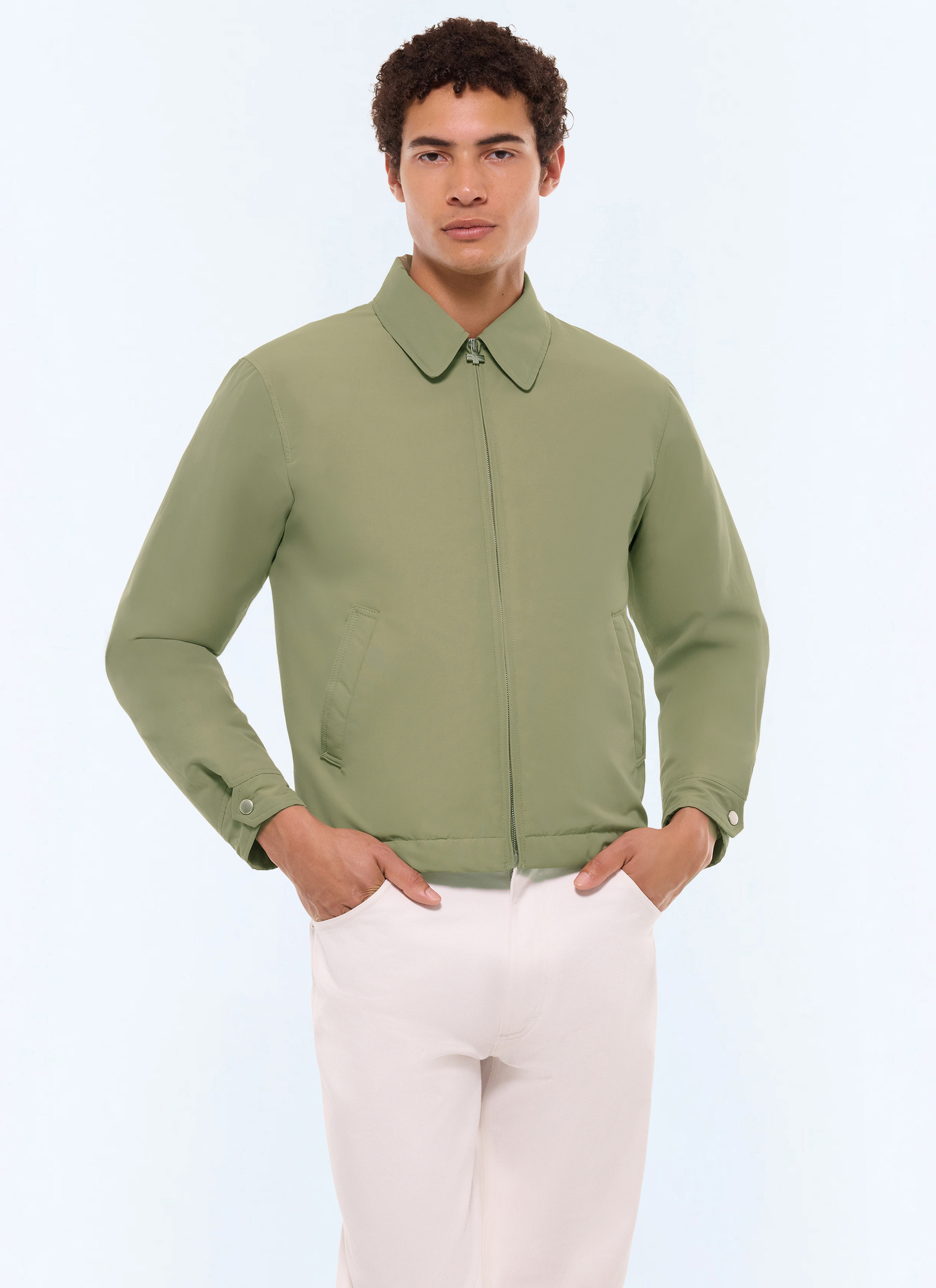 Blouson homme vert olive tissu déperlant Fursac - M3GLAN-VM03-44