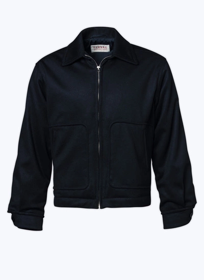Blouson bleu homme laine, cachemire et polyamide Fursac - M3ALAN-P317-32