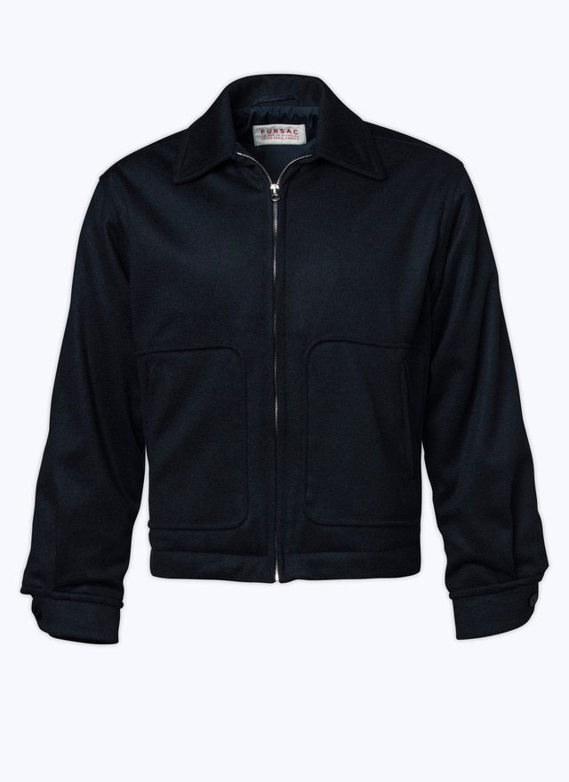 Blouson bleu homme laine, cachemire et polyamide Fursac - M3ALAN-P317-32