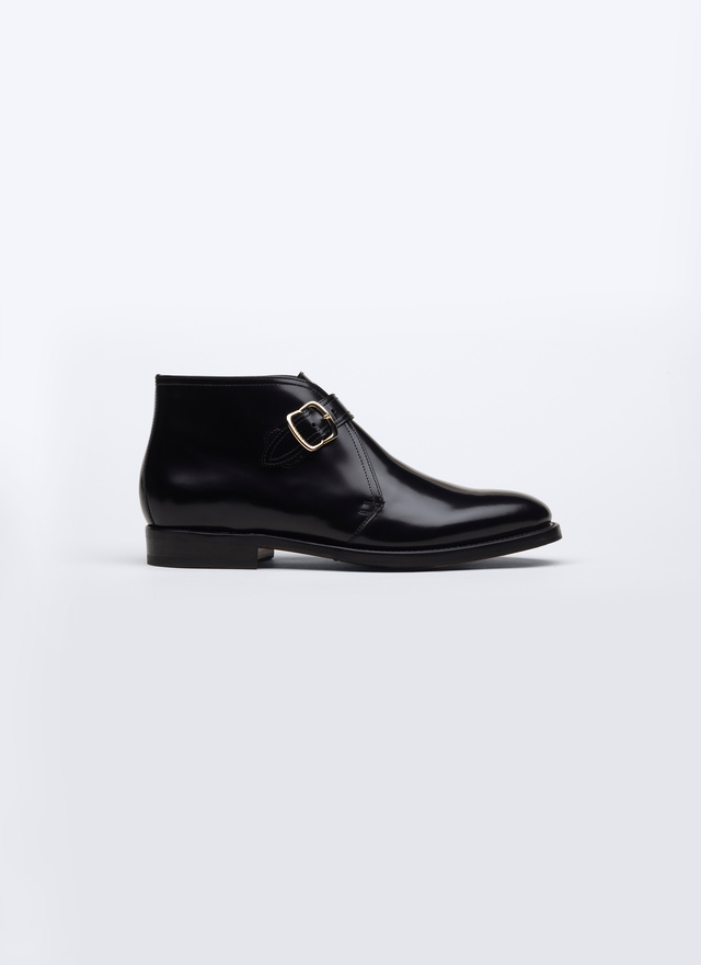 Men's boots black calf leather Fursac - LBUCKL-TL05-20