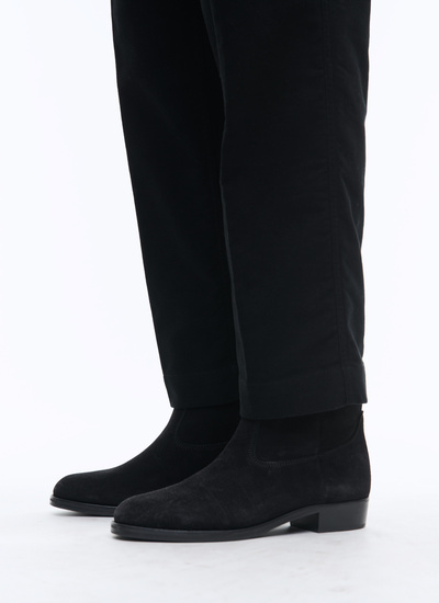 Men's boots black calf split leather Fursac - LBOTTE-AL09-20