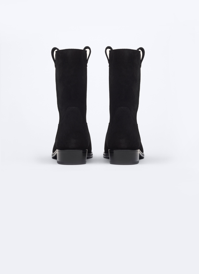 Men's black calf split leather boots Fursac - LBOTTE-AL09-20