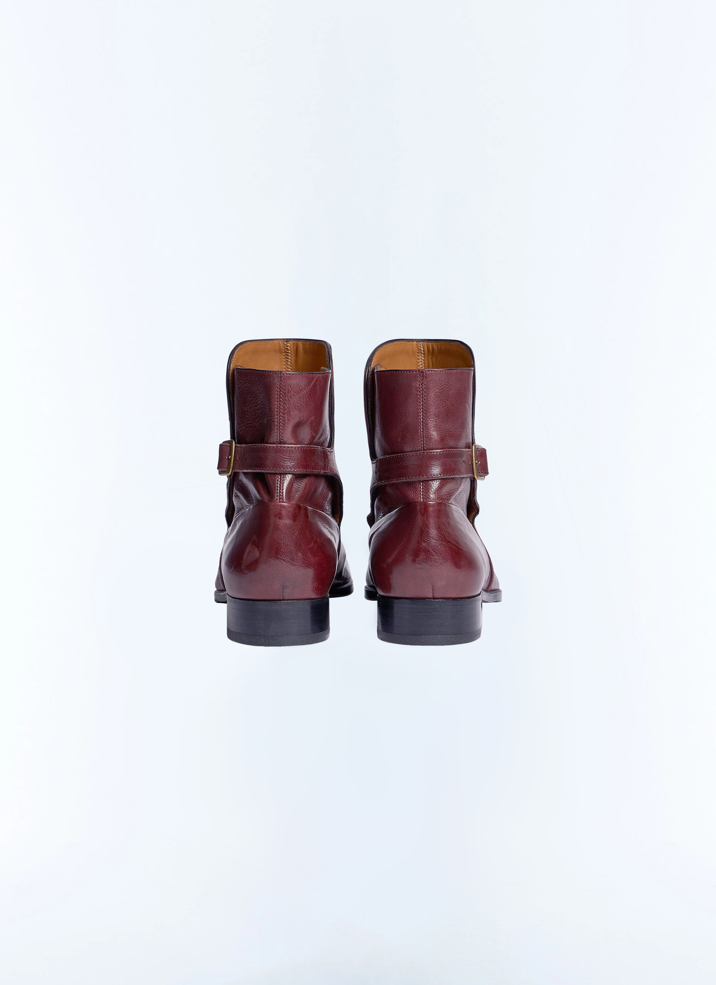 Men's red, bordeaux calfskin leather boots Fursac - LJODPU-CL05-C014