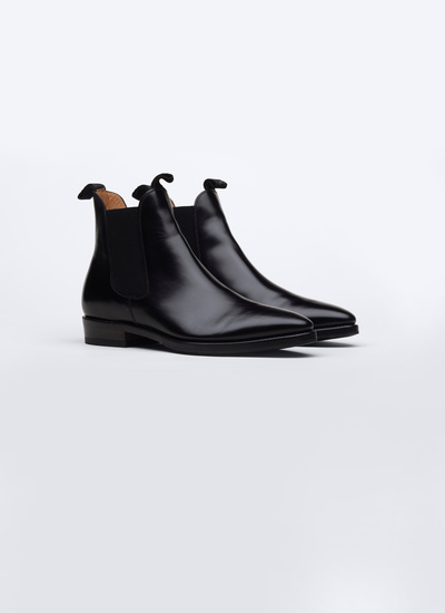 Men's boots black spazzolato calf leather Fursac - LBOOTS-RC99-20