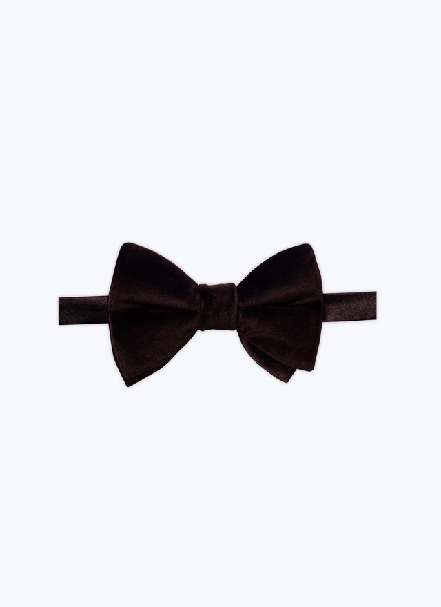 Men's bow tie brown velvet Fursac - D2TIMO-AC63-18