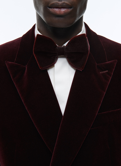 Men's bow tie burgundy velvet Fursac - 21HD2TIMO-C711/74