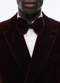 Burgundy velvet and silk bow tie - D2TIMO-C711-74