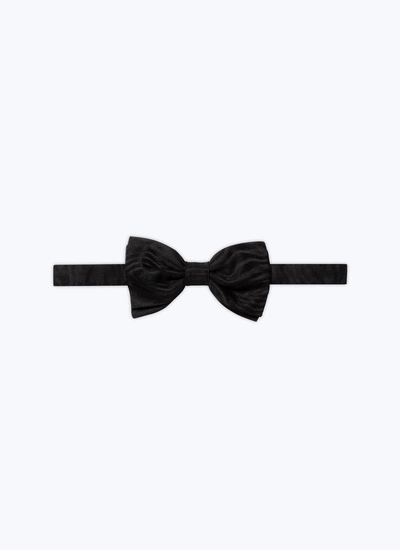 Men's bow tie black silk jacquard Fursac - D2NPAP-BR33-20