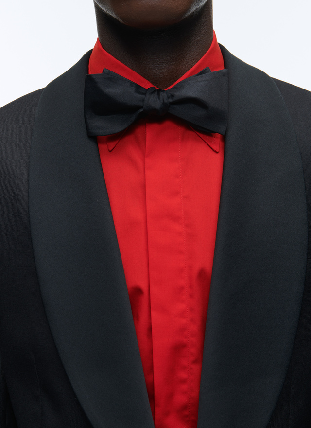Men's bow tie black silk satin Fursac - D2POMA-D214-20