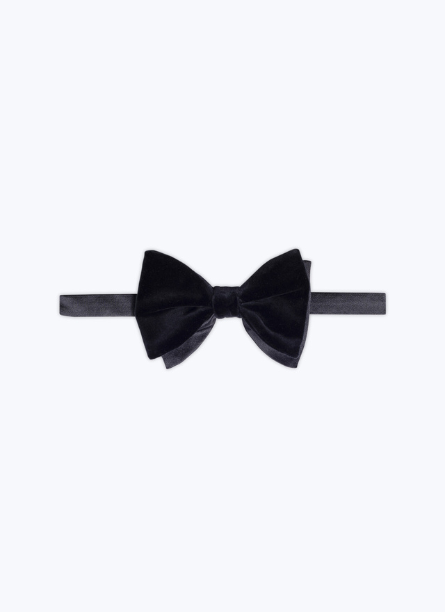 Men's bow tie navy blue velvet and silk Fursac - D2TIMO-CC59-D030