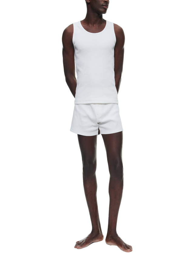 Men's boxer short ecru cotton jersey Fursac - P3DVON-DJ01-A002