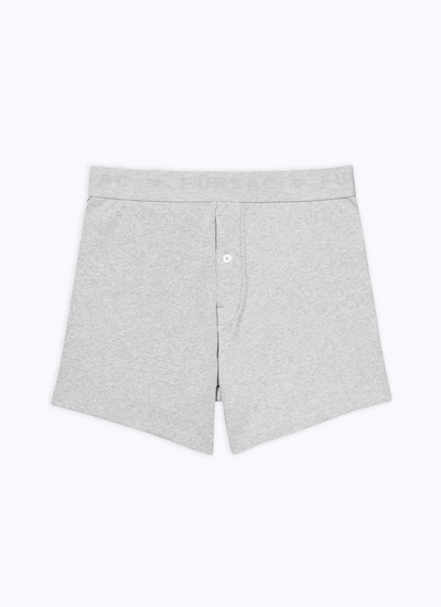 Men's grey cotton jersey boxer short Fursac - P3DVON-DJ01-B017