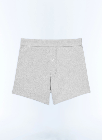 Men's grey cotton jersey boxer short Fursac - P3DVON-DJ01-B017