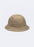 Beige water-repellent nylon bucket hat - D2BOBB-BM07-08