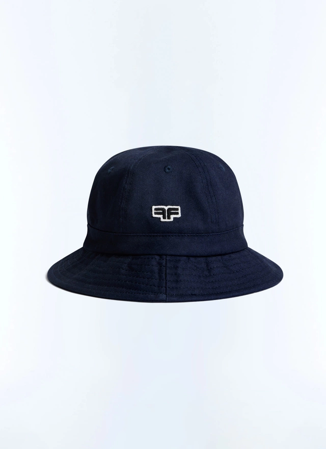 Men's bucket Hat navy blue cotton twill Fursac - D2BOBB-BR17-D030