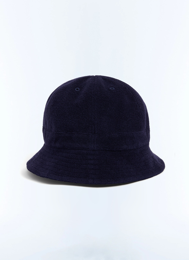 Men's bucket Hat navy blue terry style cotton Fursac - D2BOBB-FJ21-D030