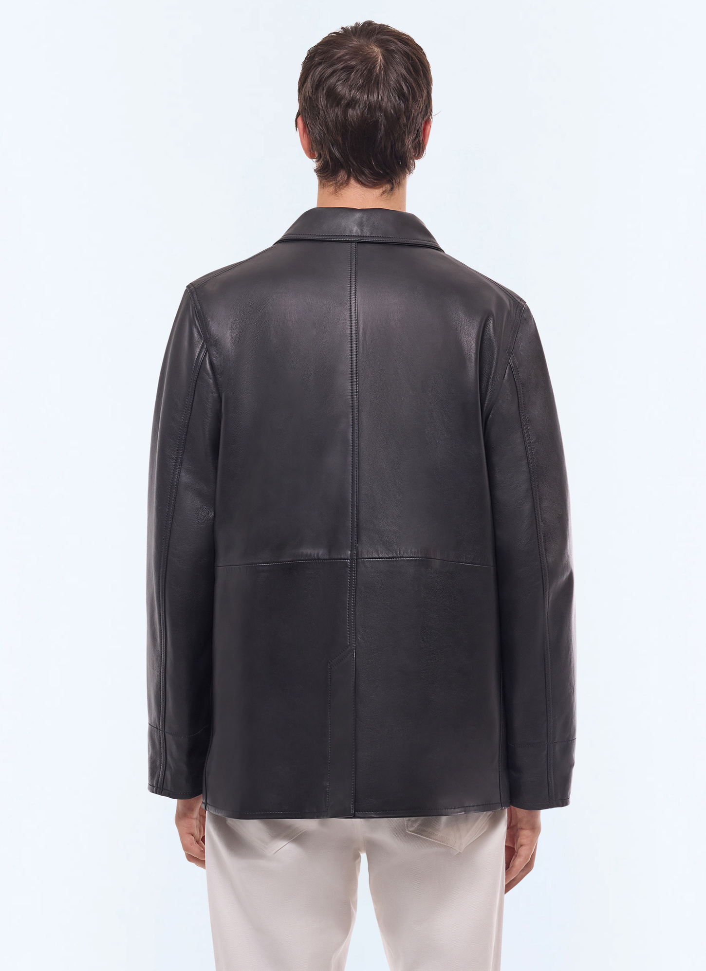 Caban homme cuir d'agneau lisse Fursac - M3JAUT-GL01-B020