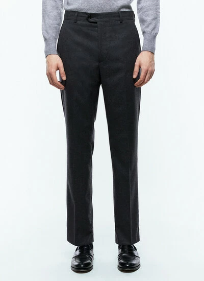 Slim fit pants in certified wool