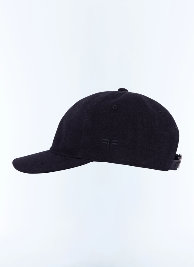 Men's cap black cotton moleskin Fursac - D2DCAP-ER17-B020