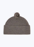 Wool beanie with pompom - D2EBON-TR50-G014