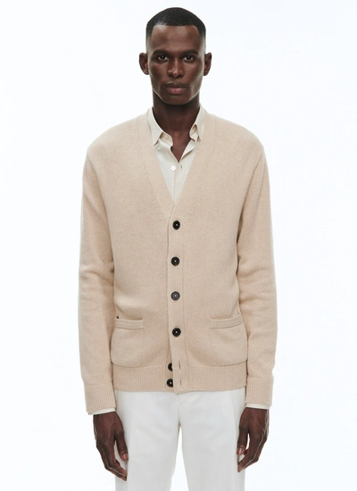 Men's cardigan beige cotton and cashmere Fursac - A2VEMO-VA16-08