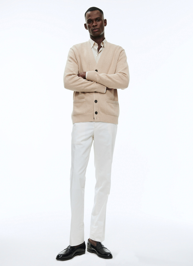 Men's beige cardigan Fursac - A2VEMO-VA16-08