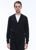Navy blue cotton and cashmere cardigan - A2VEMO-VA16-30