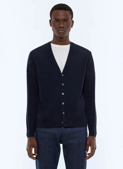 Cardigan homme bleu marine laine certifiée Fursac - A2JIDA-MA03-D030