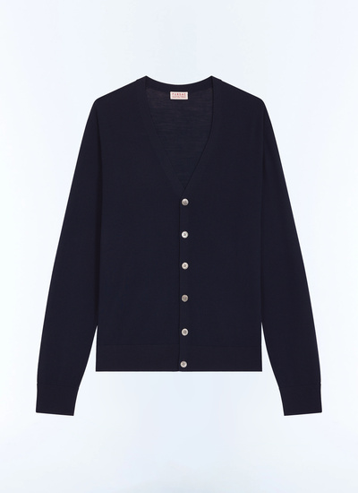 Cardigan bleu homme laine certifiée Fursac - A2JIDA-MA03-D030