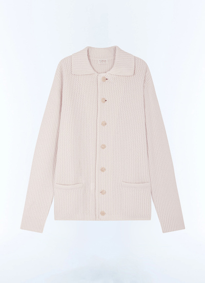 Cardigan blanc homme laine certifiée Fursac - A2GADI-GA07-A002
