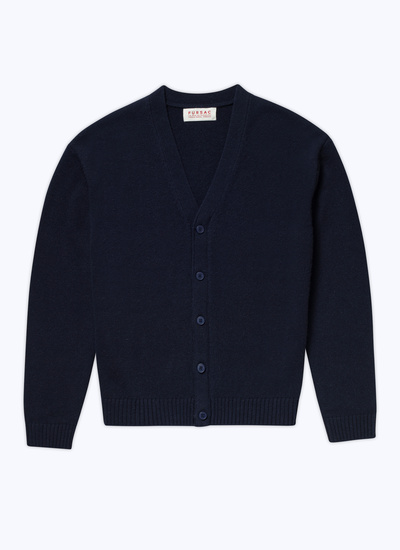 Cardigan bleu homme laine et cachemire Fursac - A2ARDI-AA14-30